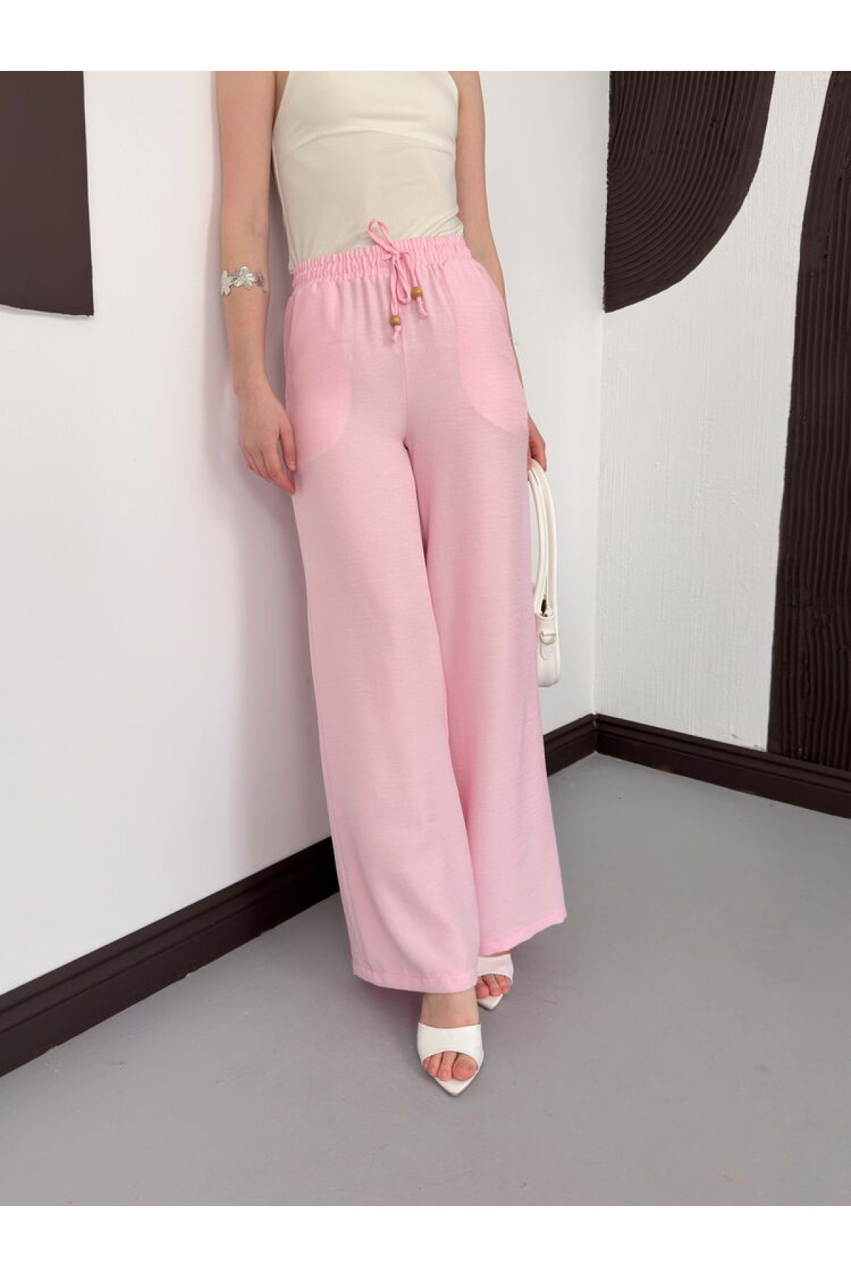 D 2381 PANTOLON - PEMBE